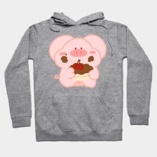 Cute pig eat a cake Hoodie